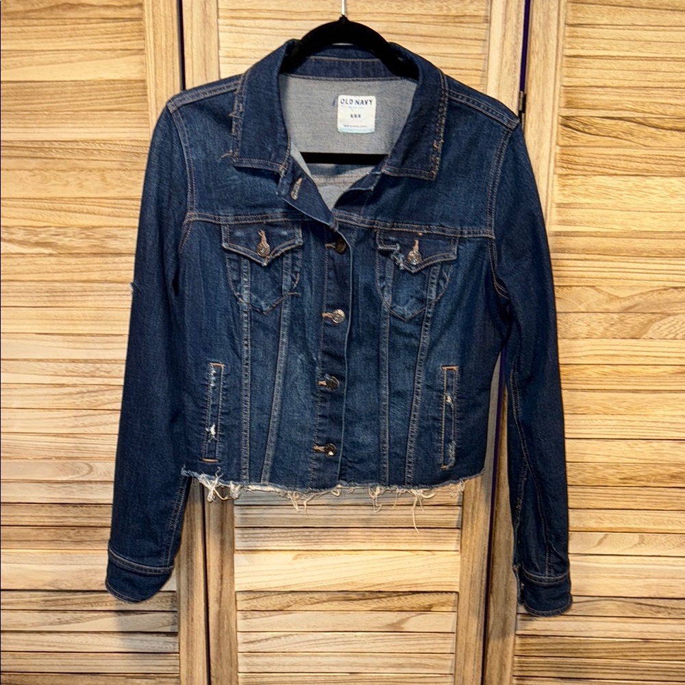 Old Navy Dark Blue Denim Button Down Jean Jacket Size M